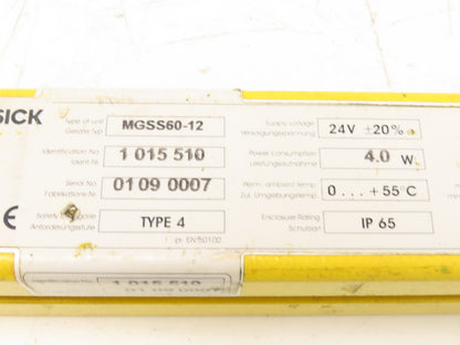 Sick MGSS60-12 Safety Light Curtain Emitter Sender 600mm