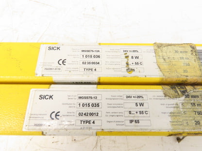 Sick MGSE75-12A|MGSS75-12 Safety Light Curtain Emitter/Receiver Set 750mm 20ms