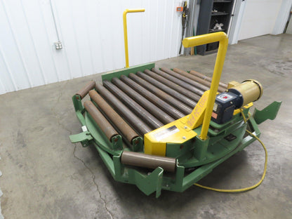 48" Pallet Rotator Transfer Conveyor 360° Swivel Turntable 3.5" Powered Roller