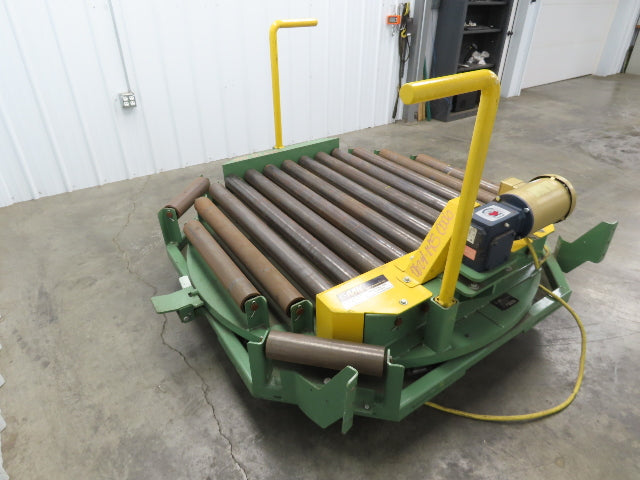 48" Pallet Rotator Transfer Conveyor 360° Swivel Turntable 3.5" Powered Roller