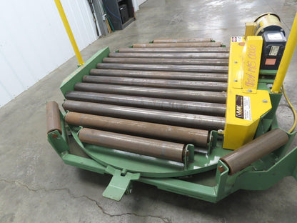 48" Pallet Rotator Transfer Conveyor 360° Swivel Turntable 3.5" Powered Roller