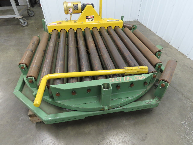 48" Pallet Rotator Transfer Conveyor 360° Swivel Turntable 3.5" Powered Roller