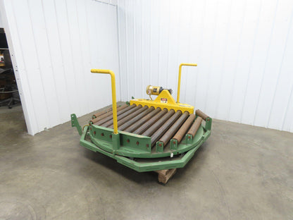 48" Pallet Rotator Transfer Conveyor 360° Swivel Turntable 3.5" Powered Roller