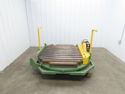 48" Pallet Rotator Transfer Conveyor 360° Swivel Turntable 3.5" Powered Roller