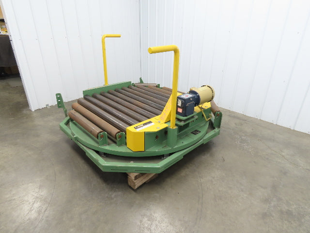 48" Pallet Rotator Transfer Conveyor 360° Swivel Turntable 3.5" Powered Roller