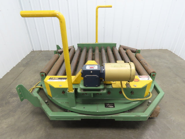 48" Pallet Rotator Transfer Conveyor 360° Swivel Turntable 3.5" Powered Roller