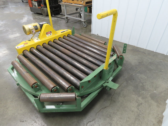 48" Pallet Rotator Transfer Conveyor 360° Swivel Turntable 3.5" Powered Roller