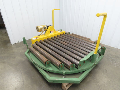 48" Pallet Rotator Transfer Conveyor 360° Swivel Turntable 3.5" Powered Roller