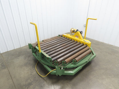 48" Pallet Rotator Transfer Conveyor 360° Swivel Turntable 3.5" Powered Roller