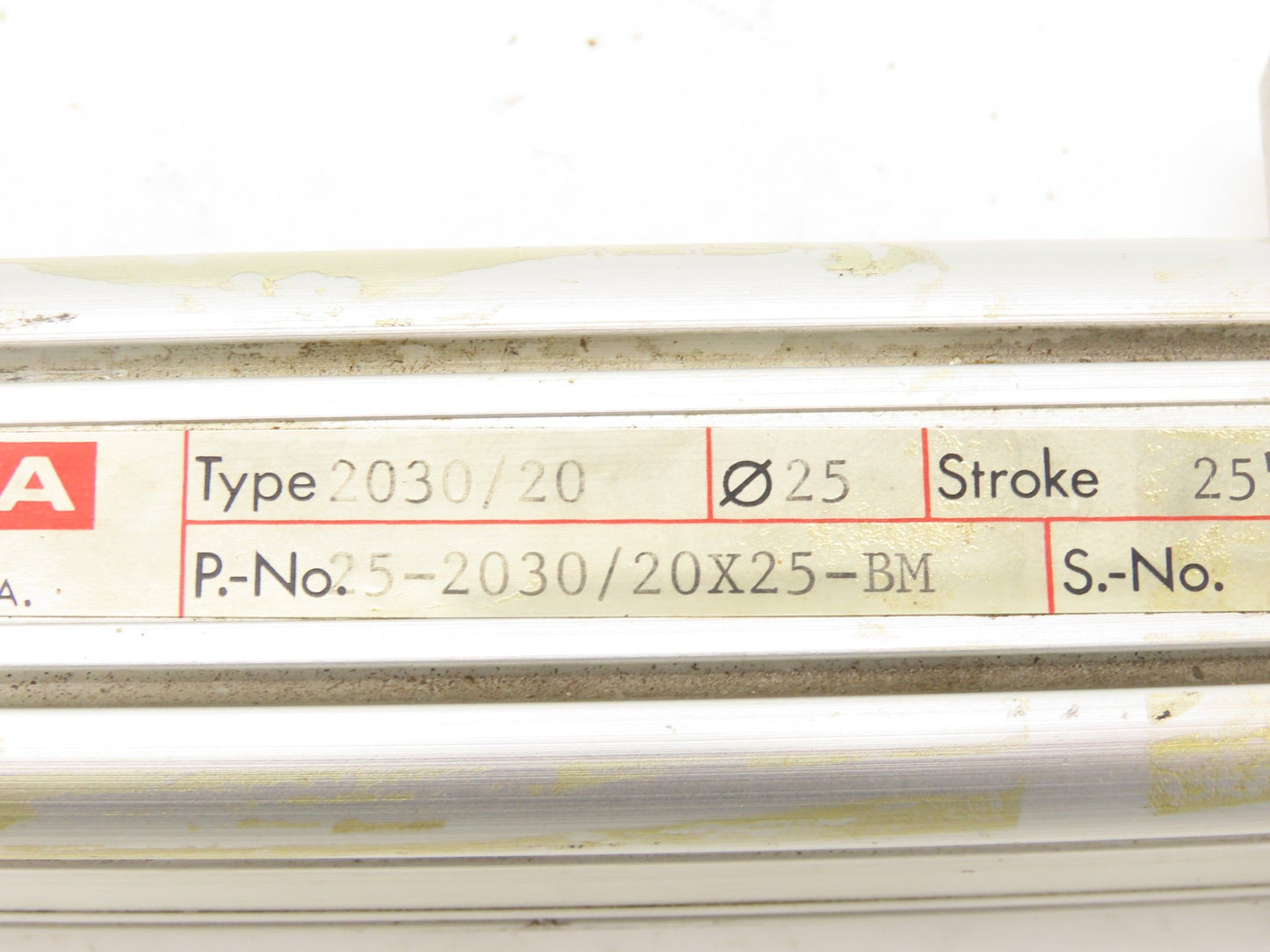 Origa 2030/20 Rodless Pneumatic Slide Air Cylinder Linear Actuator 25" Stroke