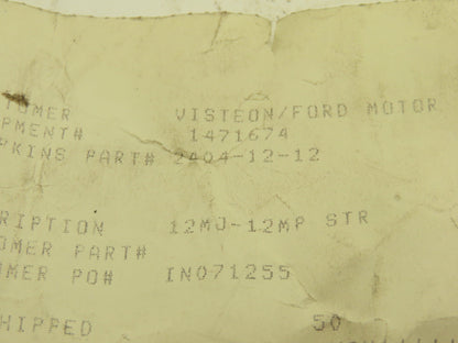 Tompkins Flared Tube Fitting Straight 3/4" OD JIC X 3/4-14 NPTF Male Lot of 45