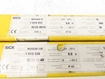 Sick 1015512|1015536 Safety Light Curtain Transmitter Receiver Set 900mm
