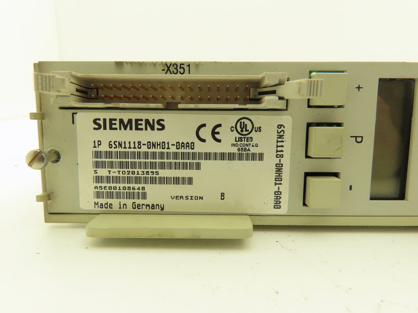 Siemens 6SN1118-0NH01-0AA0 Simodrive Servo Control Module PLC 2 Axis Ver B