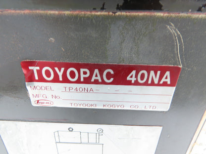 Toyopac TP40NA Hydraulic Power Unit 10 Gal 6.5gpm 2000psi Toyo-Oki Pump 230V 3PH