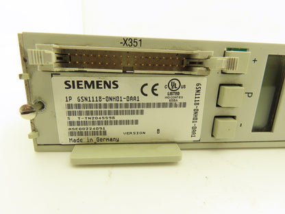 Siemens 6SN1118-0NH01-0AA1 Simodrive Servo Control Module PLC 2 Axis Ver B