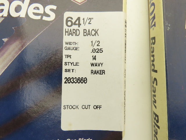 Olsen 82753NEB164875 18 TPI Metal Bandsaw Wavy Raker Blade 64.5" X 1/2" Lot of 8