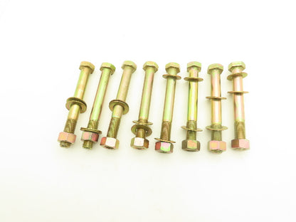 1"-8x8" Grade 8 Hex Head Cap Screw Bolt With 2 Washers And 1 Nut Set Lot Of 8