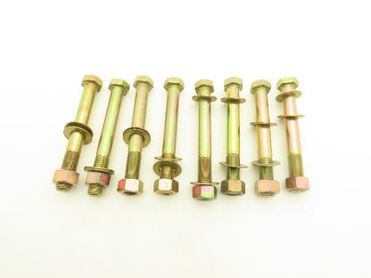 1"-8x8" Grade 8 Hex Head Cap Screw Bolt With 2 Washers And 1 Nut Set Lot Of 8
