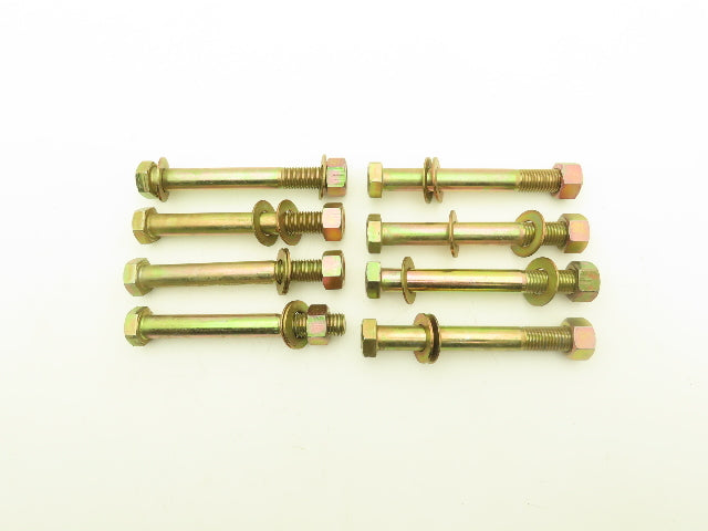 1"-8x8" Grade 8 Hex Head Cap Screw Bolt With 2 Washers And 1 Nut Set Lot Of 8