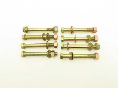 1"-8x8" Grade 8 Hex Head Cap Screw Bolt With 2 Washers And 1 Nut Set Lot Of 8