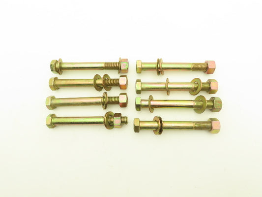 1"-8x8" Grade 8 Hex Head Cap Screw Bolt With 2 Washers And 1 Nut Set Lot Of 8