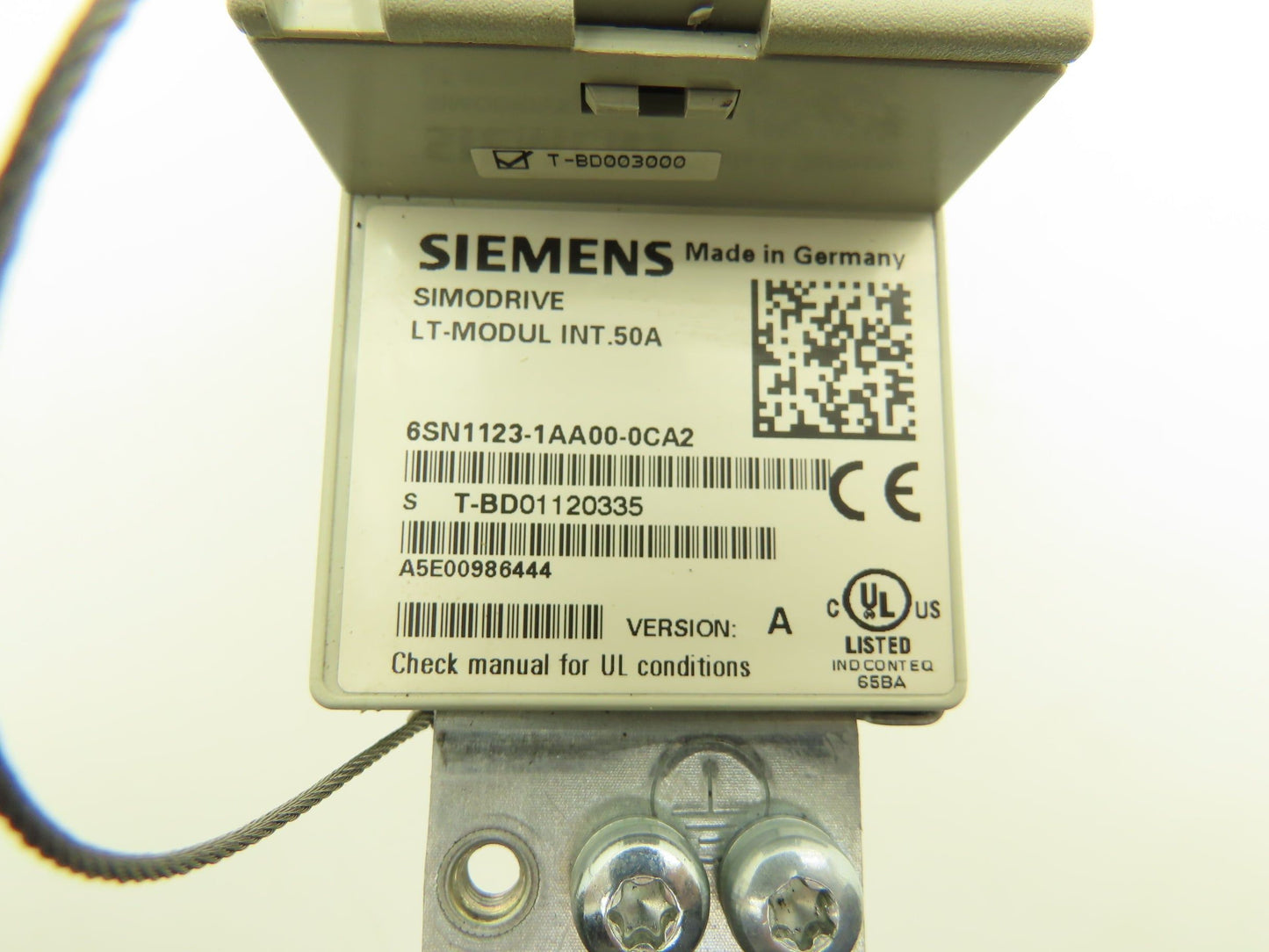 Siemens 6SN1123-1AA00-0CA2 Simodrive Power Supply LT-Module 50A Ver A