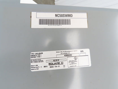 Square D NC50SWMD Panelboard enclosure cover NQ/NF Type 1 20" W x 50" H