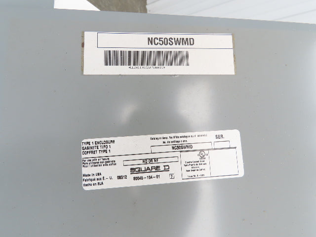 Square D NC50SWMD Panelboard enclosure cover NQ/NF Type 1 20" W x 50" H