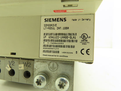 Siemens 6SN1123-1AA00-0LA1 Simodrive Power Supply LT-Module 108A Ver B