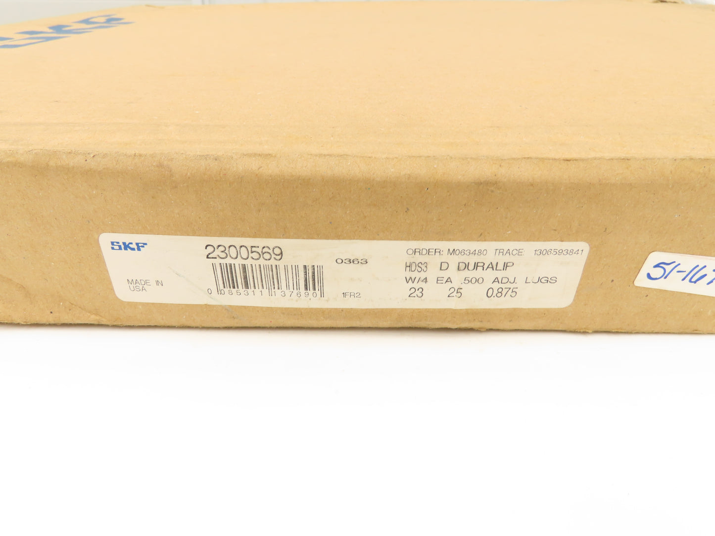 SKF 2300569 Single Lip Oil Seal ID 23" OD 25" Thickness 0.875" Nitrile