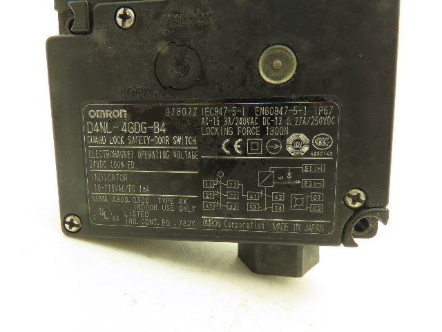 Omron D4NL-4GDG-B4 Guard Safety-Door Switch Interlock Solenoid Release 24VDC