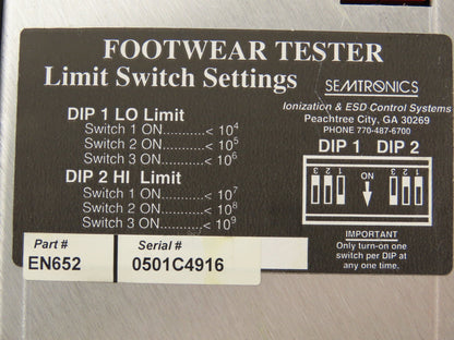 Semtronics EN652 Footwear Tester II Electrostatic Discharge Grounding Safety