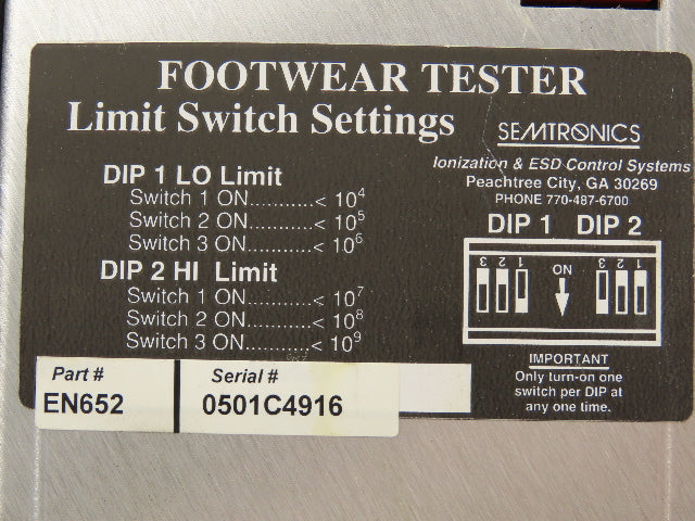 Semtronics EN652 Footwear Tester II Electrostatic Discharge Grounding Safety