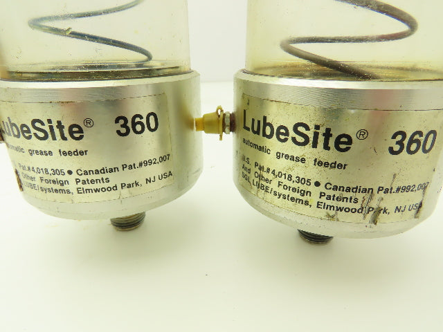 Lubesite 360 Automatic Grease Feeder 6oz Cup 3/8"npt  Lot of 2