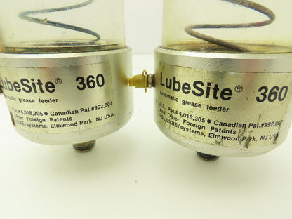 Lubesite 360 Automatic Grease Feeder 6oz Cup 3/8"npt  Lot of 2