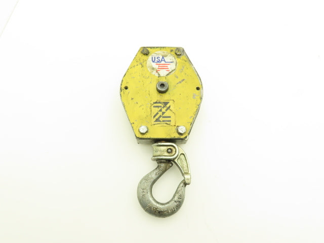 Zimmerman Ingersoll Rand Air Balancer Load Block Single Pulley Sheave Yellow