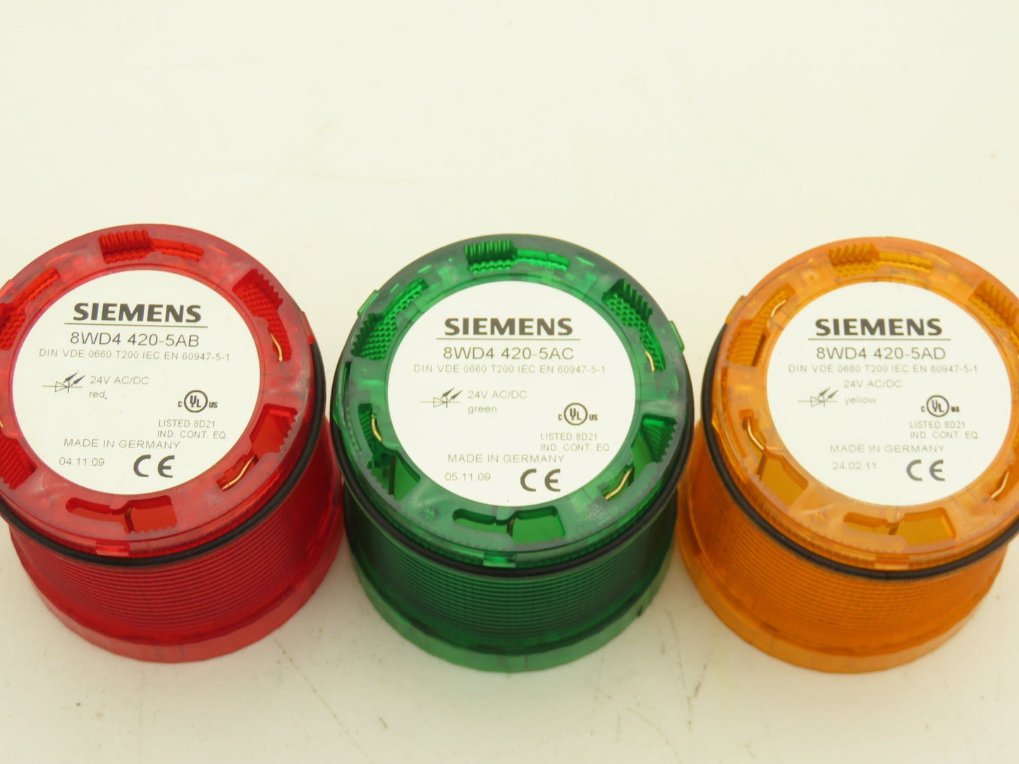 Werma 640 830 00 Signal Light Stack Tower Red Orange Green W/Alarm 24V AC/DC