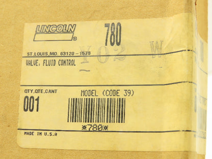 Lincoln Industrial 780 Gear Oil Control Valve Handle 1/2"NPT Swivel