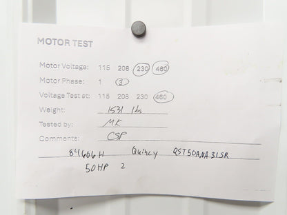 Quincy QST50ANA31SR Rotary Screw Air Compressor 50Hp 230/460V 3Ph 84606 Hours