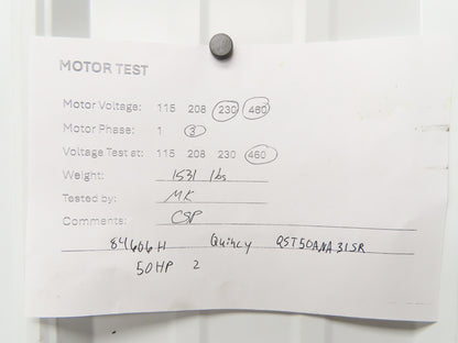 Quincy QST50ANA31SR Rotary Screw Air Compressor 50Hp 230/460V 3Ph 84606 Hours