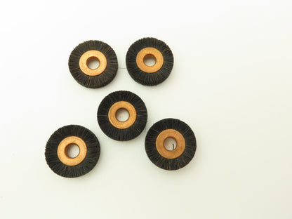 Horsehair Brush Polishing Wheel 1" Dia x 1/4" Bore Copper Center  Lot of 50