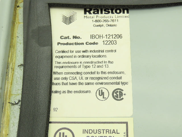 Hoffman/Ralston A-1008SC/IBOH-121206 Electrical Enclosure JIC Box Mixed Lot of 2