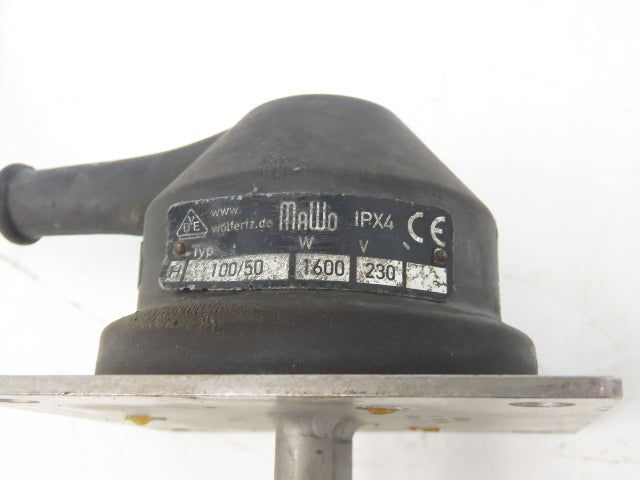 Wolfertze MaWo Immersion Tank Heater Element Stainless L-Tube 1600W 230V 20"x19"