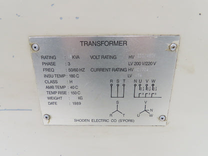 Shoden - Stepdown Transformer 16KVA 3ph HV 460 LV 220V Neutral