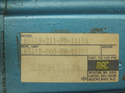 Mac 6541B-211-PM-111DA Pneumatic Dual Solenoid Valve 4/3-way Open Center 120VAC