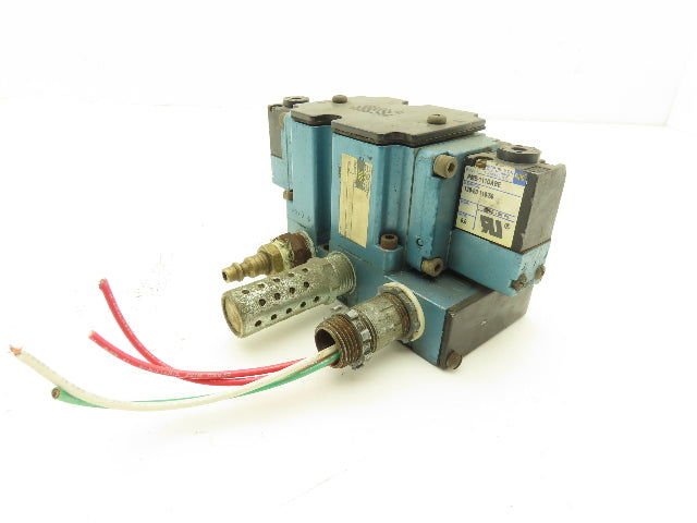 Mac 6541B-211-PM-111DA Pneumatic Dual Solenoid Valve 4/3-way Open Center 120VAC
