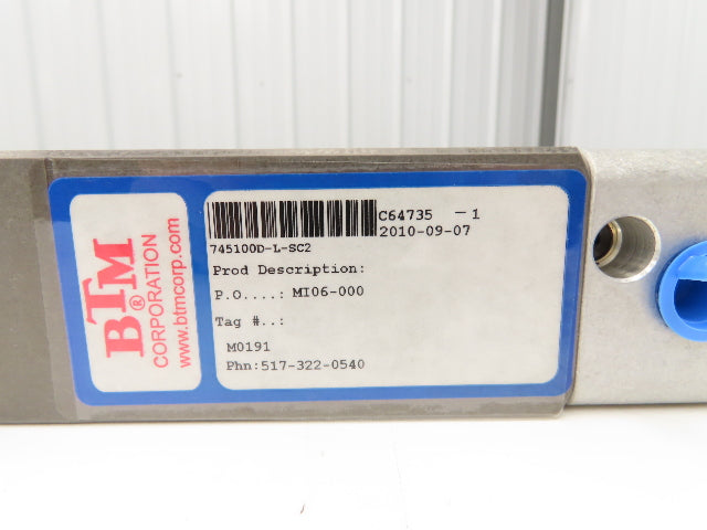 BTM 745100D-L-SC2 Pneumatic Solenoid Power Clamp MI06-000