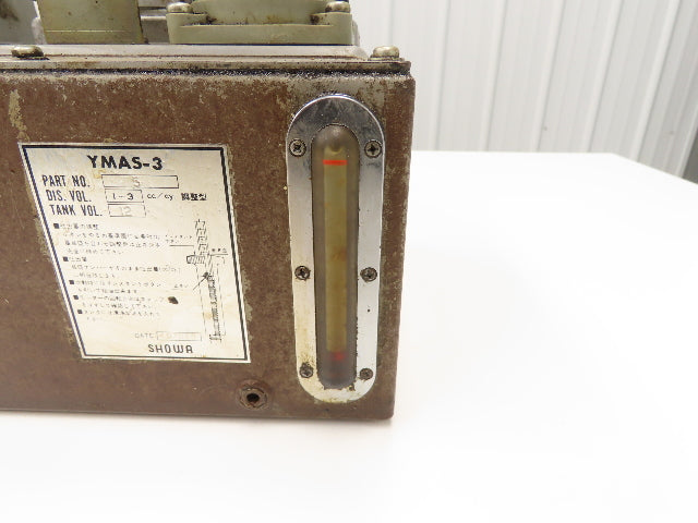 Showa YMAS-3 Automatic Oil Lubrication Piston Pump 12L Tank 110V Motor No 5