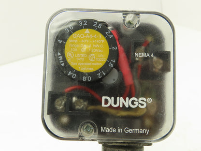 Dungs GAO-A4-4-3 Air/Gas Pressure Switch 7psi 0.4-4 In-Wc 120V