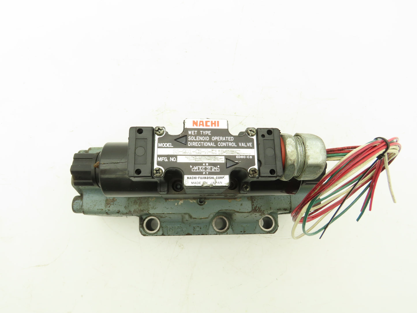 Nachi SS-G01-C5-R-C115-E20 Hydraulic Directional Solenoid Valve 115V DG5S Base
